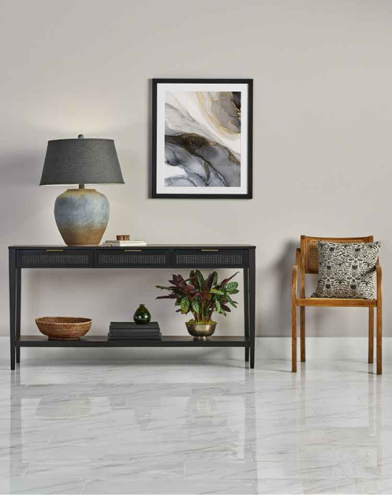 Installed tile flooring in home