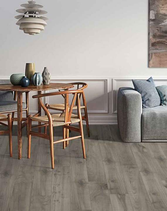 Installed laminate flooring in home